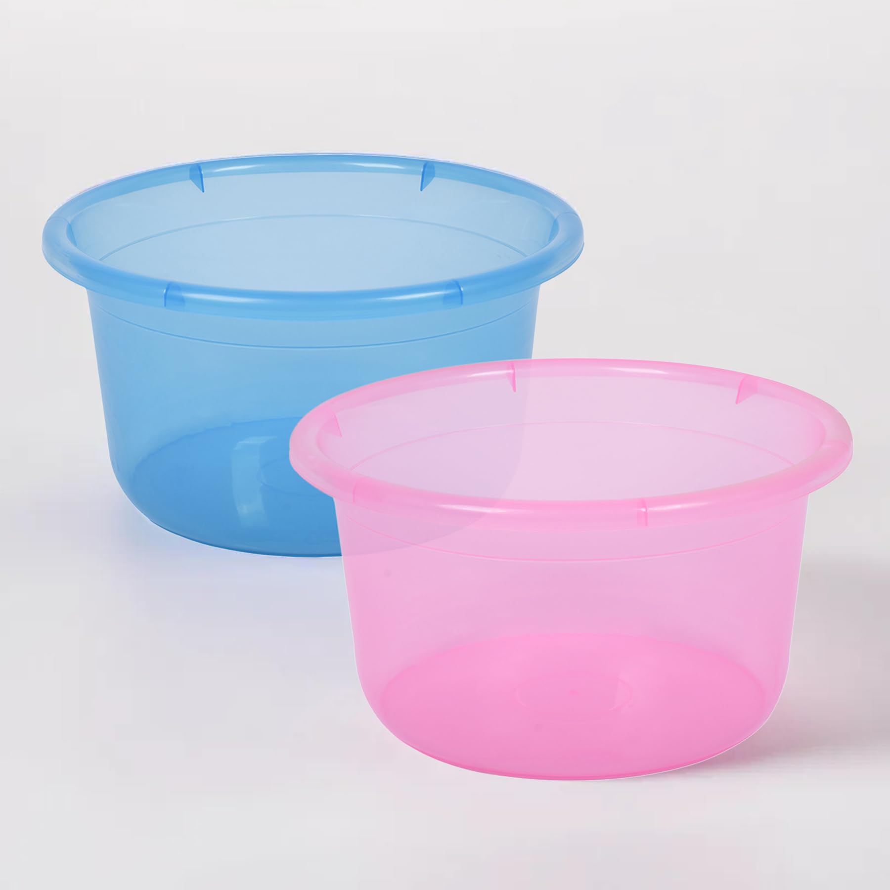 Kuber Industries Pack of 2 Bath Tub | Multipurpose Bath Tub | Tub for Bathroom-Feeding Pan-Washing Clothes | Washing Tub | Bathing Bathroom Tub | 25 LTR | Transparent | Blue & Pink (B0CY2QJR42) Amazon Price History, Amazon Price Tracker