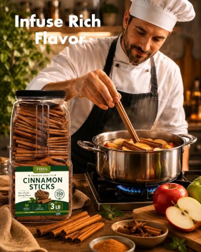 Cinnamon Sticks Whole Bulk 3 LB Jar - 2.75 Inch Cut With Strong Aroma, Perfect for Crafts,Baking, Cooking & Tea- 350+ Cassia Cinammon Stick - Image 6