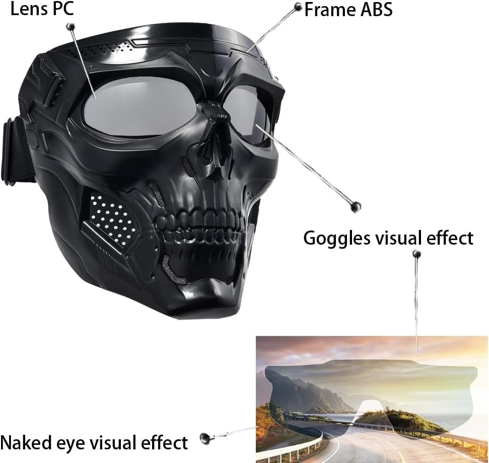 Motorcycle Face Mask Full Face,Dirt Bike Goggles Motocross, ATV, Offroad, Riding Racing Goggles for Men Women 2