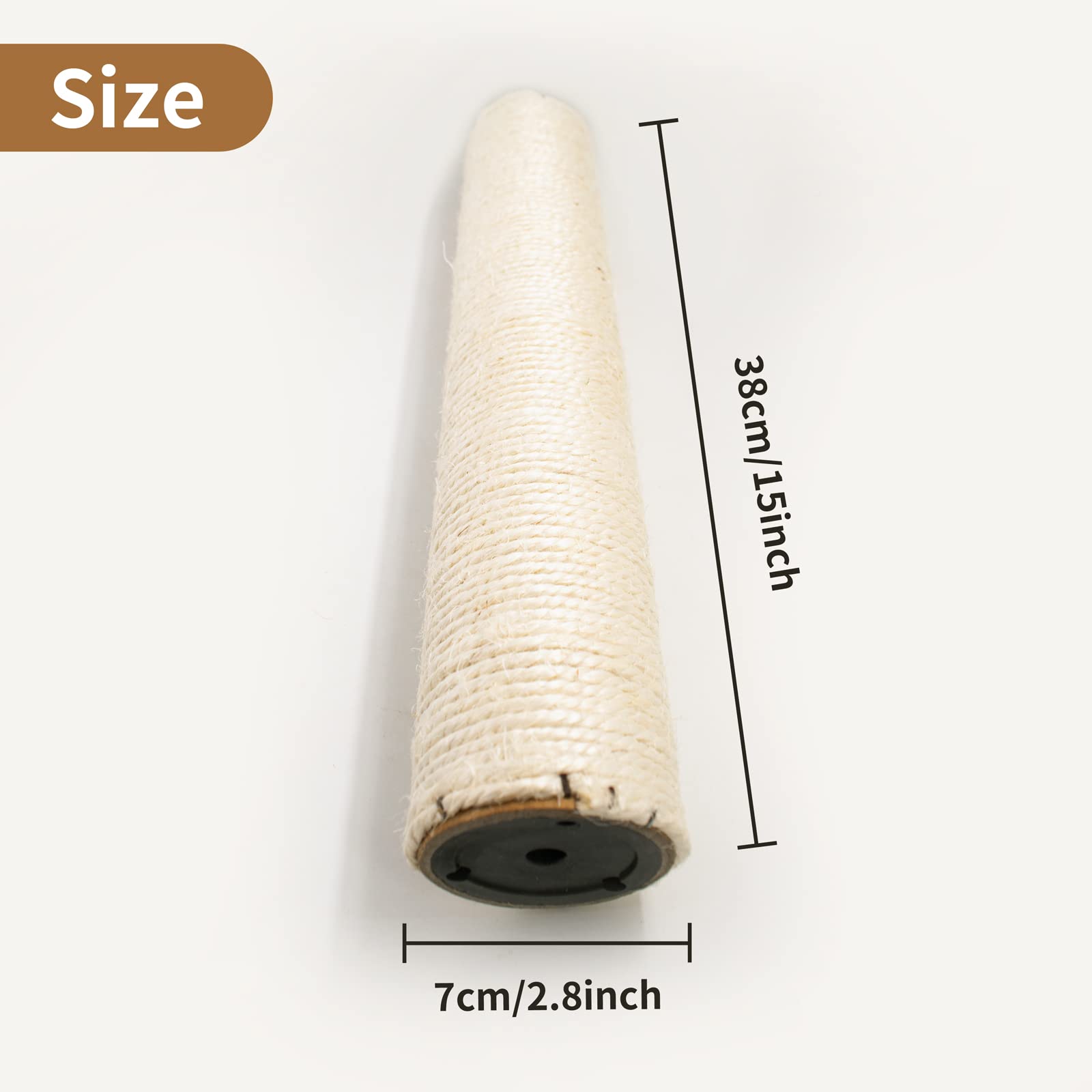 Postes de repuesto para gatos de 38.1 cm, poste rascador de sisal natural para gatos, torre de cubo, gatitos, poste para rascar, juguetes interactivos, accesorios de muebles, árbol disuasorio, paquete