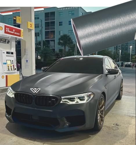 Image of WALLMATE Brushed Metallic Steel Bike Sticker with Air Release Technology DIY Styling Adhesive Decal Vinyl Wrapping Car Accessories (Grey Brush, 20X84 in)