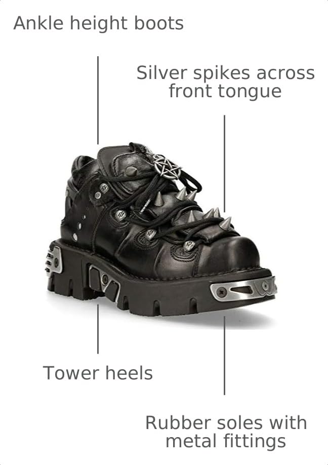 Image of New Rock 110-S1 Men's Leather Spiked Ankle Boots | Casual Boots