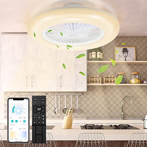 Ventilatore A Soffitto Con Luce LED Dimmerabile 80W (Pacco Da 2) - Telecomando E App, 6 Velocità, 3 Temperature Colore, Funzione Estate/Inverno, Timer 2H, Per Camera Da Letto E Soggiorno - 2