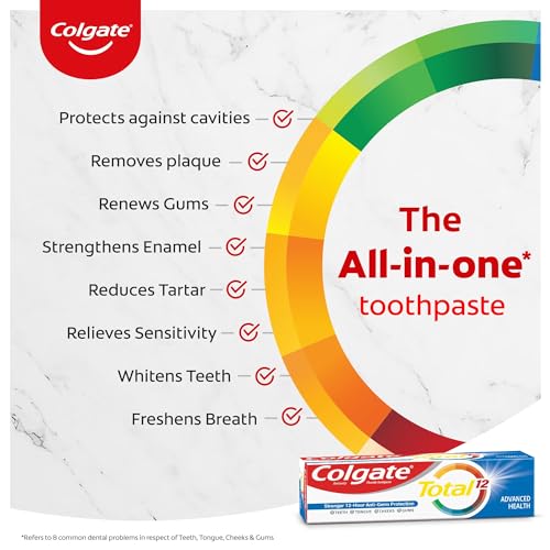 Image of Colgate Total Whole Mouth Health, Antibacterial Cavity Protection Toothpaste, 120gm + 120gm (Advanced Health, Saver Pack)