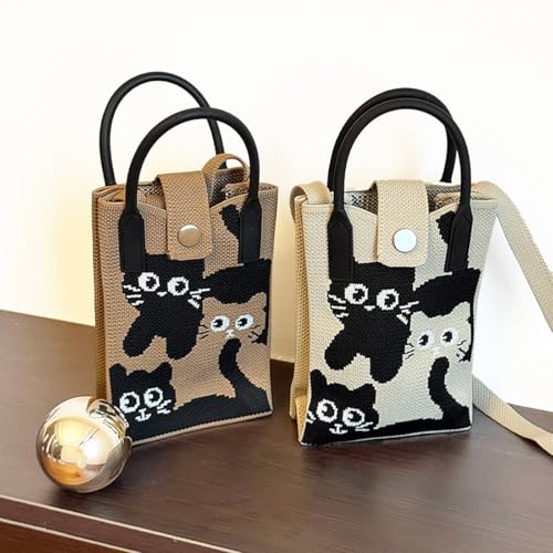 Women's Knit Crossbody Phone Bag Casual Fashion Small Shoulder Purse,Lightweight Knit Fabric for Daily Outings Errands2