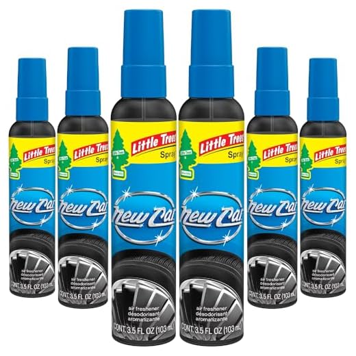 LITTLE TREES Car Air Freshener. SPRAY Provides a Long-Lasting Scent for Auto or Home. On-the-go Freshness. New Car Scent, 6 Air Fresheners