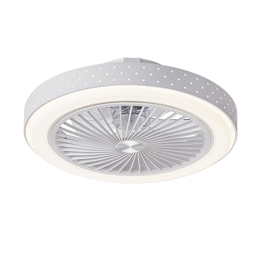POWROL Ventilador de Techo con Luz y Mando a Distancia, Ventilador de Techo Silencioso con Luz 6...