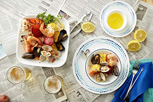 Corelle Vitrelle 18-Piece Service for 6 Dinnerware Set Triple Layer Glass and Chip Resistant, Lightweight Round Plates and Bowls Set, Ocean Blue - Image 5