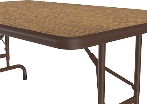 Miniatura 252 de Correll - Mesa plegable de altura ajustable y resistente, parte superior laminada de alta presión, fabricada en Estados Unidos, delantal de acero