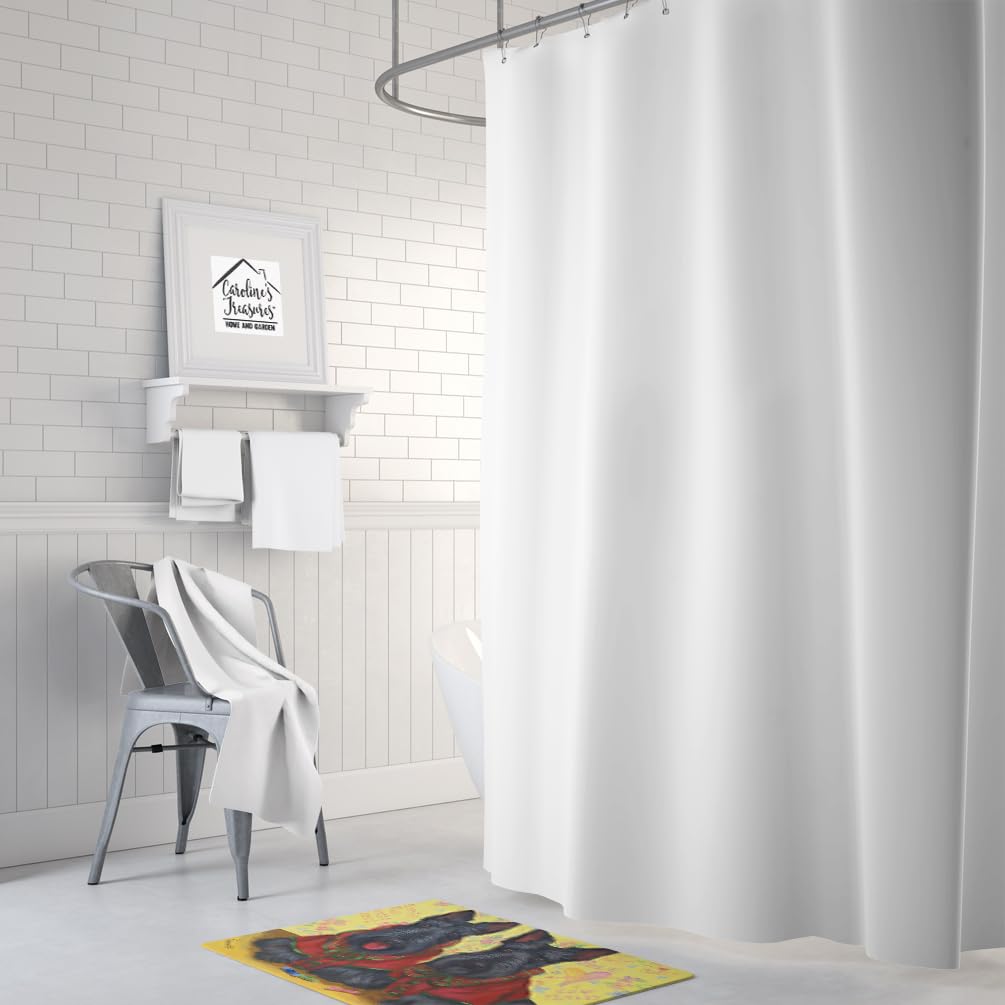 Caroline's Treasures PPP3271RUG Scottish Terrier Scotties Rule Machine Washable Memory Foam Mat, Bathroom Rug, Non-Slip Bath Mat, Durable Thick Washable Rugs for Kitchen, Bathroom Quick Dry,