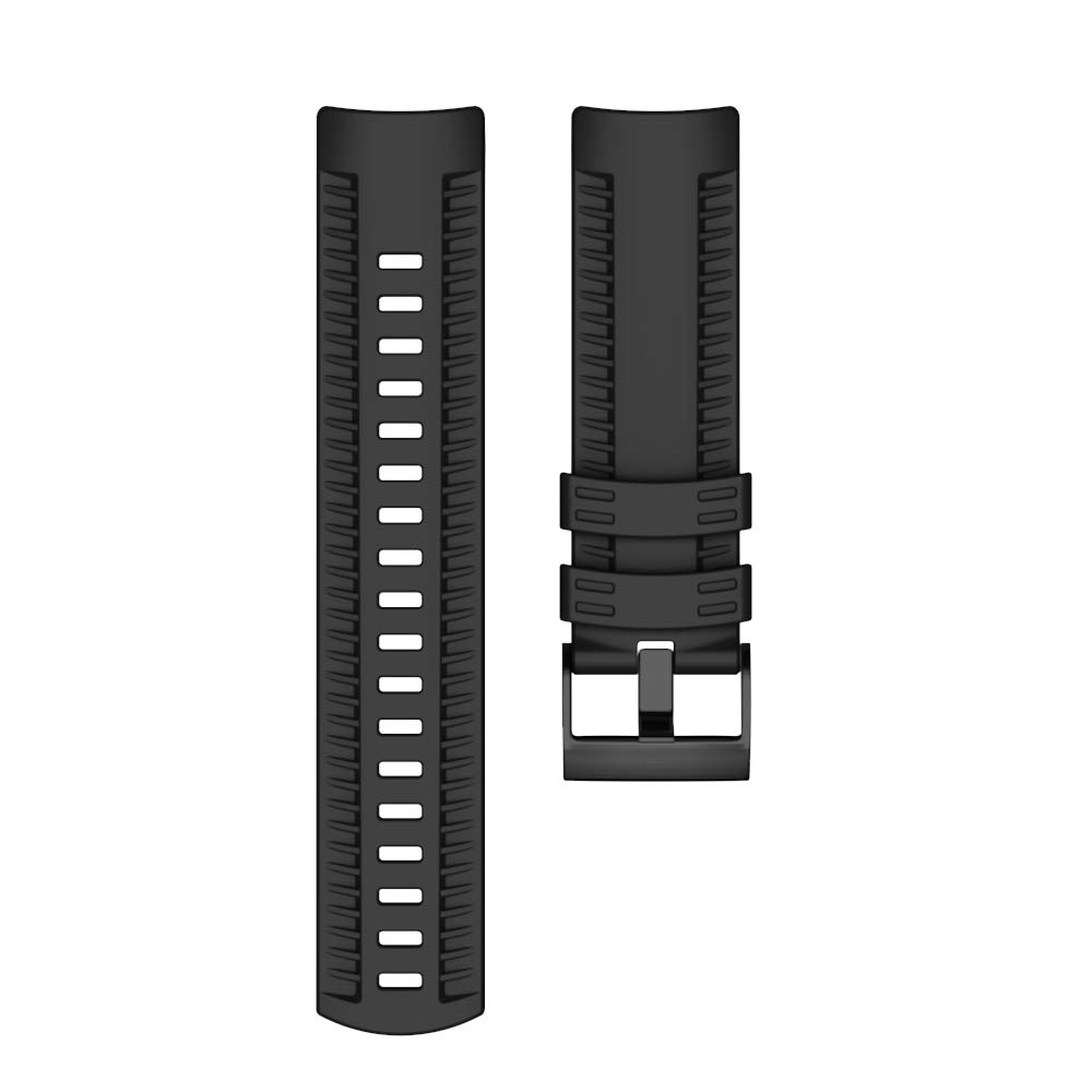 INF Cinturino Compatibile con i modelli Suunto Sportwatch 24mm Morbido Silicone Nero