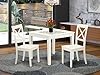 East West Furniture OXBO3-LWH-W 3 Piece Kitchen Table & Chairs Set Contains a Square Dining Table and 2 Dining Room Chairs, 36x36 Inch, Linen White #1