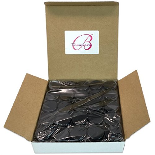 50 New Empty 5 Gram (0.17 Oz) Acrylic Round Jars - Bpa Free Plastic Containers For Cosmetic, Lotion, Cream, Makeup, Bead, Eye Shadow, Rhinestone, Samples, Pot, 5G/5Ml (Black Lid 50 Jars) #TOP5