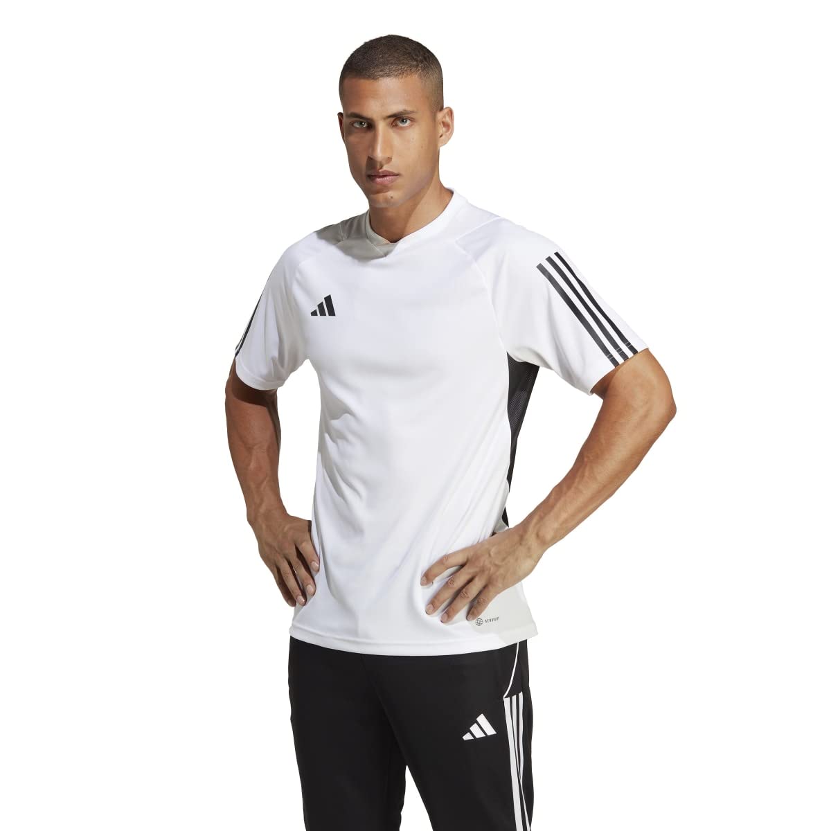 adidas Men's Jersey (Shorts Sleeve) Tiro 23 Competition Jersey, White/Black, IC4565, Size L - Image 4