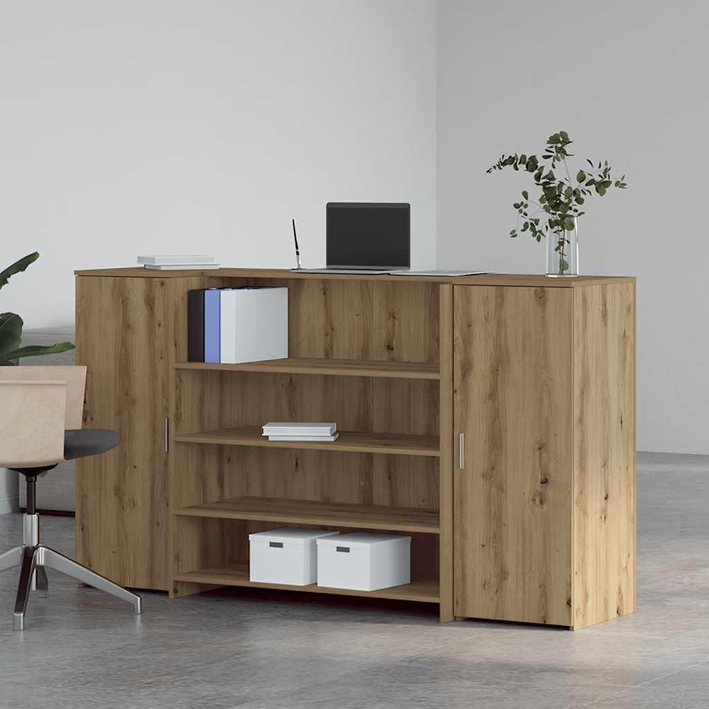 Banco reception Artisan Rovere 180 x 50 x 103,5 cm, materiale in legno, per ufficio, reception scrivania, con spazio di archiviazione per casa, ufficio, moderna soluzione di lavoro