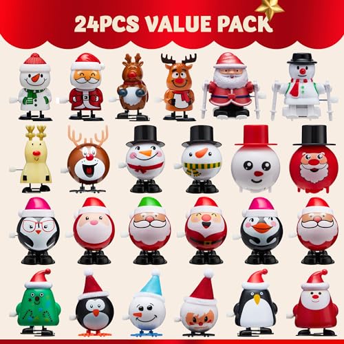 Image of JOYIN 48 Pack Christmas Wind Up Toy Assortments Stocking Stuffers for Christmas Party Favor Supply Accessories (24 Pieces Pack)