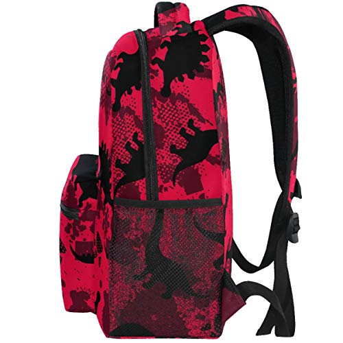 Dinosaurs Red Grunge Backpacks for Kids Boys Dino Pattern School Book Bag Animals Computer Casual Laptop Backpack Travel Hiking Camping Daypack2