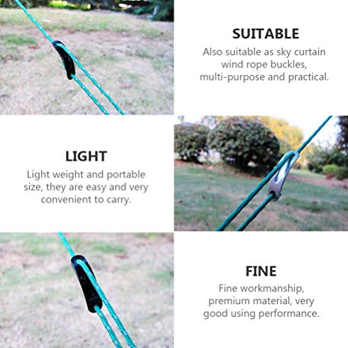 BESPORTBLE 20Pcs Corda Vento Fivelas Liga de Alumínio 2 Buracos Linha Ajustador Tensor Paracord Guyl