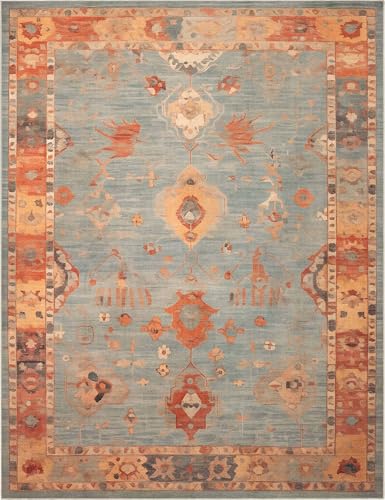 Tapete Well Woven Ushak Marmaris azul 9'10" x 13' miniatura 2