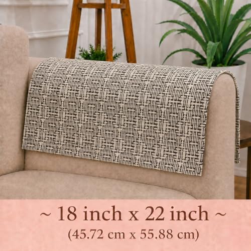 Image of STITCHNEST 'Nomad Weave Collection' Sofa Armrest Cover | Elegant Jacquard Fabric, Washable & Durable for Modern Living (18 x 22 Inches) 21
