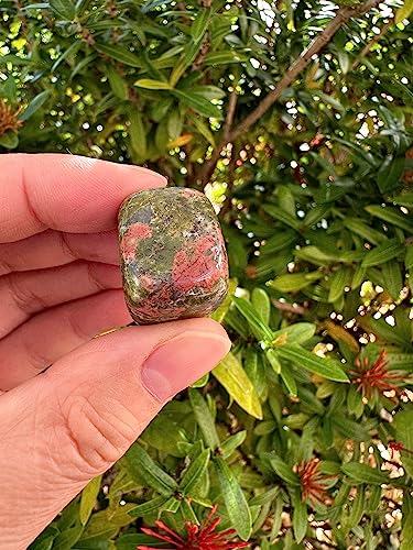 Image of GAF TREASURES 1 /2 LB Unakite Tumbled Stones, Polished Natural Unakite Gemstone, Unakite Healing Crystals (Unakite)