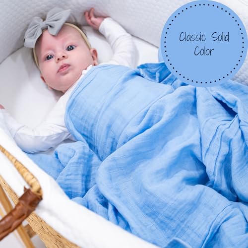 Image of LollyBanks Muslin Swaddle Blankets 2 Pack, 100% Cotton Baby Blanket for Boys, Soft and Lightweight 47 x 47 Inches Newborn Swaddles, Gentle Infant Blankets, Baby Essentials (Police Dog and Blue)