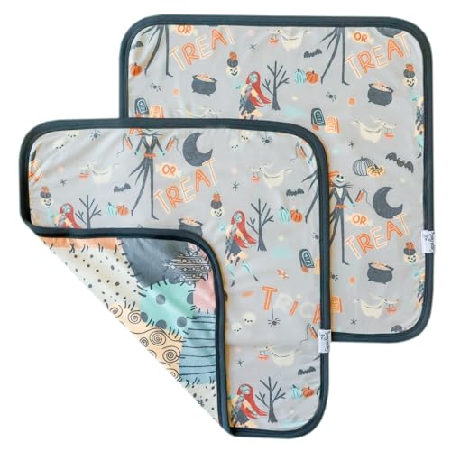 Image of Copper Pearl 3-Layer Knit Security Blanket Set Sized 16" x 16" 2-Pack Nightmare Before Christmas