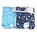 Hisprout Windel für Hündinnen, wiederverwendbar, waschbar, strapazierfähig, Größe M, Blau (Blue Planet)