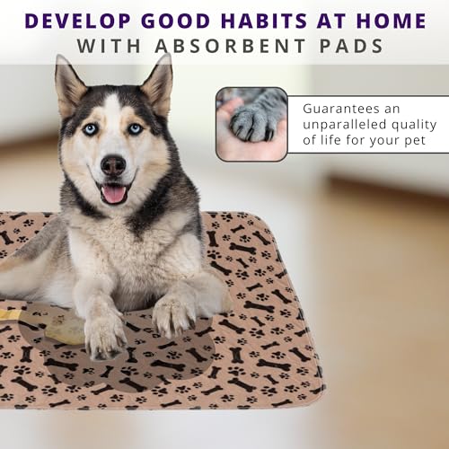 Image of MarV 2-Pack Washable Pee Pads for Dogs Non Slip Puppy Pads , Ultra-Absorbent Mats for Puppy Training, Multi-Use, Reusable Puppy Pads (Brown, M)