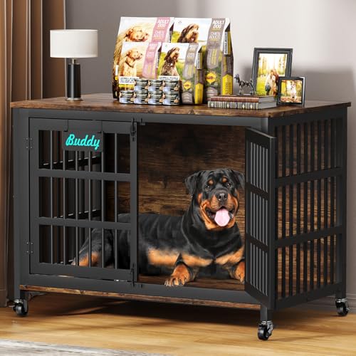 EasyCom 48'/42'/33' Dog Crate Furniture with Name...