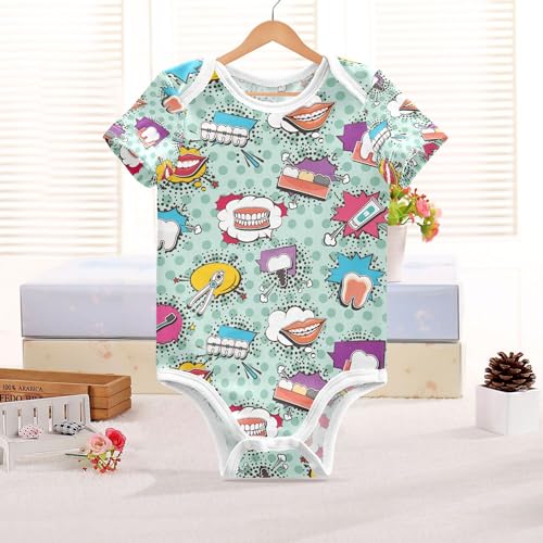 Wudan Cartoon Elements Collection Roupas de menina cuidados dentários manga curta algodão primeiro a