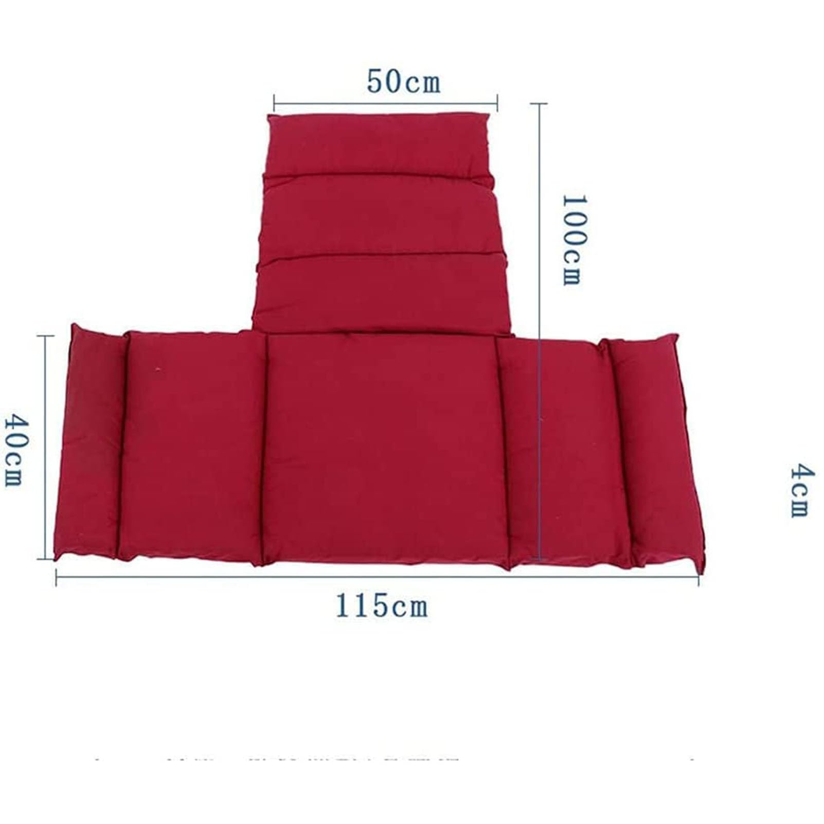 Cojín Integrado para Silla de Ruedas con Respaldo, Medical Cojin Antiescaras Lavable para Silla de Ruedas de poliéster/algodón para Personas Mayores, Rojo