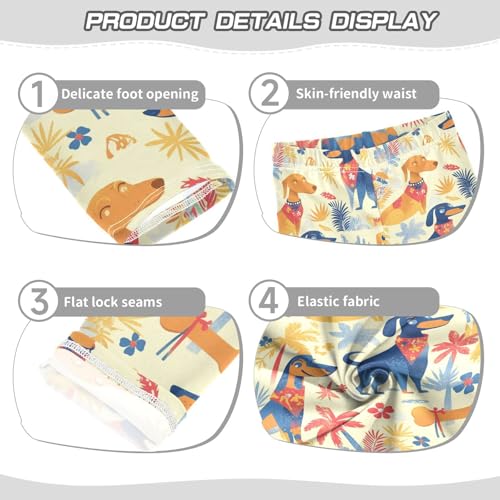 KLL Dachshund Dreams of A Bone Little Girls Athletic Leggings Stretchy Full Length Workout Pants Exercise3