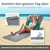 [en.casa] Strandmatte Donostia 2er Set Sonnenmatte klappbar Dunkelgrau Strandliege mit Verstellbarer Rückenlehne Liegematte mit Tragetasche 143 x 48 cm
