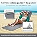 [en.casa] Strandmatte Donostia 2er Set Sonnenmatte klappbar Dunkelgrau Strandliege mit Verstellbarer Rückenlehne Liegematte mit Tragetasche 143 x 48 cm