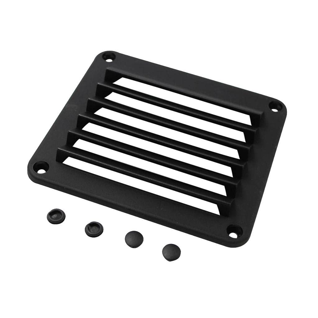 Juego de 3 rejillas de ventilación de plástico ABS negro de 5-1/2 x 4-7/8 pulgadas para barco