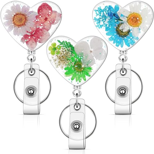 Porte-badge infirmière rétractable fleur idée cadeau personnel soignant