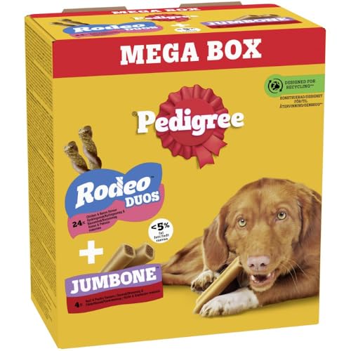 Pedigree Rodeo Duos & Jumbone Medium Dog Treats in Mega Box - Multi Mix, 780g Chews (Pack of 1)