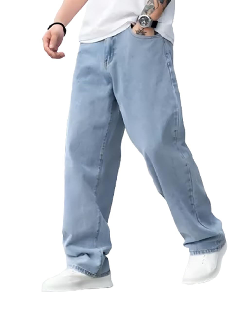 artvision Men’s Straight Fit Jeans | Mid-Rise Stretch Denim Jeans | Streetwear Casual Dailywear Pants for Men in Blue-picture-22