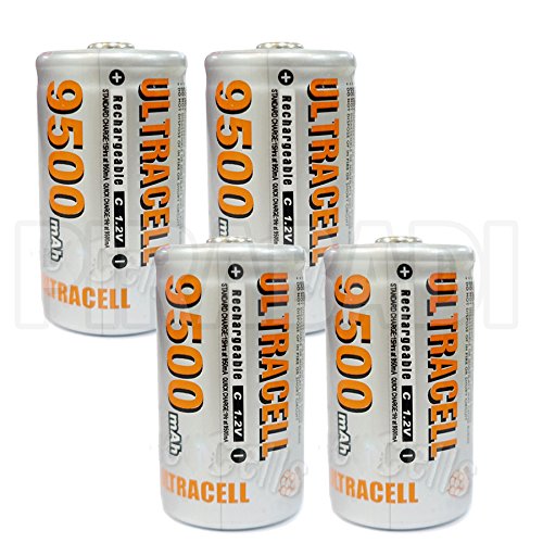 4 pilas ACCUS C R14 LR14 9500 mAh recargable 1,2 V Ni-MH batería batería batería