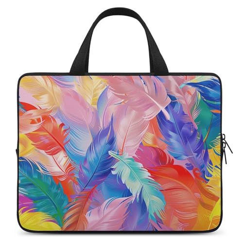 Housse PC portable 17 pouces antichoc finitions premium et imprimé plumes