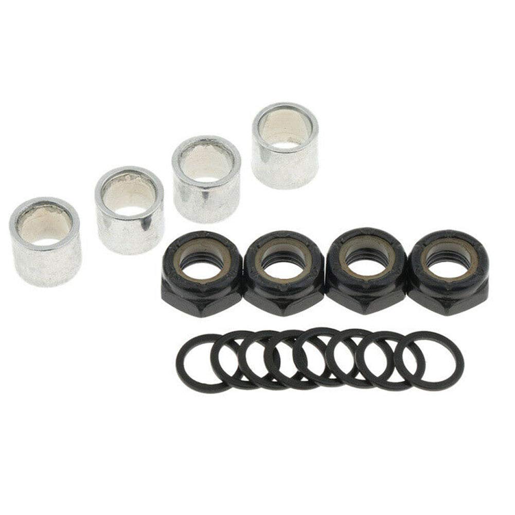 QOTSTEOS Rondella distanziale in metallo, kit di dadi di riparazione per distanziali per cuscinetti di skateboard e rondelle per camion, anelli di velocità, accessori per longboard