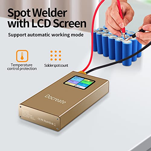 Spot Welder, Docreate 10000Ma-H Mini 18650 Battery Spot Welder With Lcd Screen, Portable Diy Spot Welding Machine With Spot Welding Pen, Nickel Sheets For Battery Plate Welding And Type-C Charging #TOP3