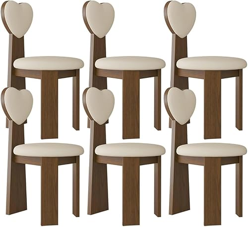 Miniatura 17 de YVYKFZD Juego de sillas de comedor de madera maciza, silla de comedor tapizada, sillas de cocina de cuero, silla de sala de estar con respaldo en