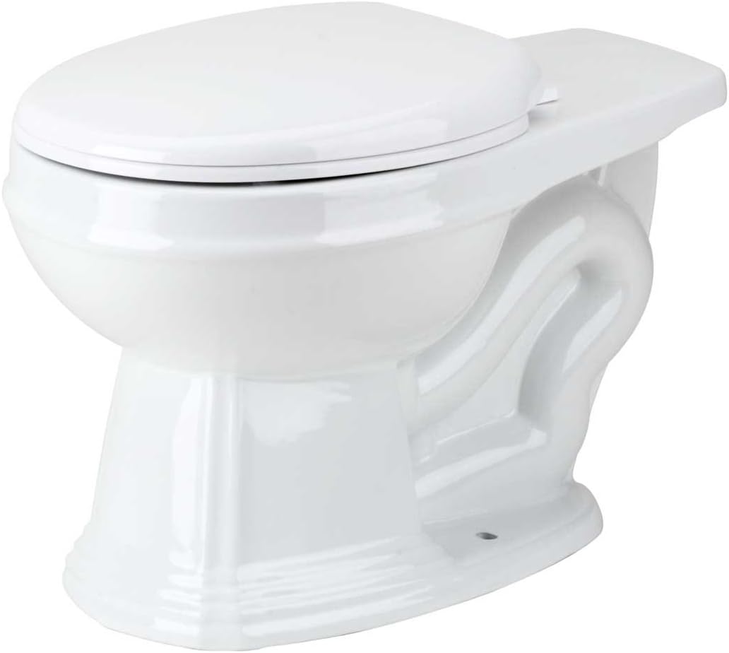 Renovators Supply Manufacturing 2 Piece Toilet Sheffield White Bathroom Toilet Bowl Only with Slow Close Toilet Seat Round Toilet Bowl