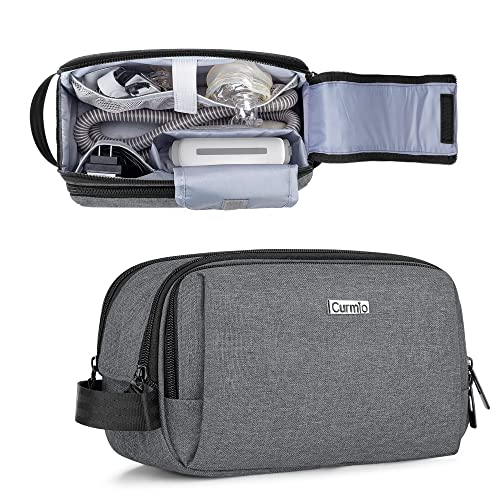 CURMIO CPAP Travel Bag Compatible with ResMed AirMini Machine Portable CPAP Supplies Carrying Case Storage Bag Gray (Empty Bag Only Patent Pending)