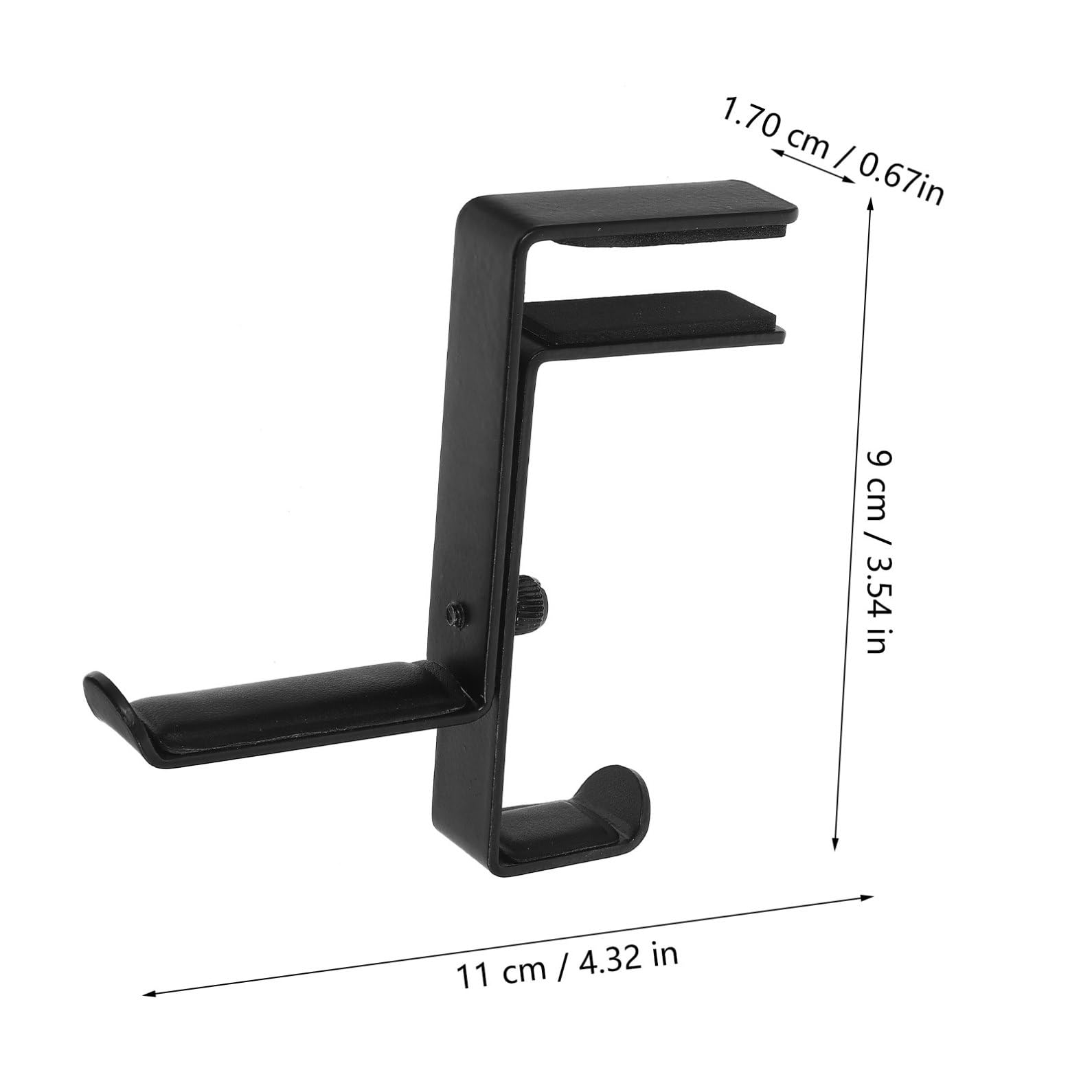 Angoily 2pezzi Supporto Per Cuffie Da Muro Ferro Gancio Per Headset Da Tavolo Organizer Per Auricolari Stabile e Resistente Per Casa Ufficio e Cafe Nero