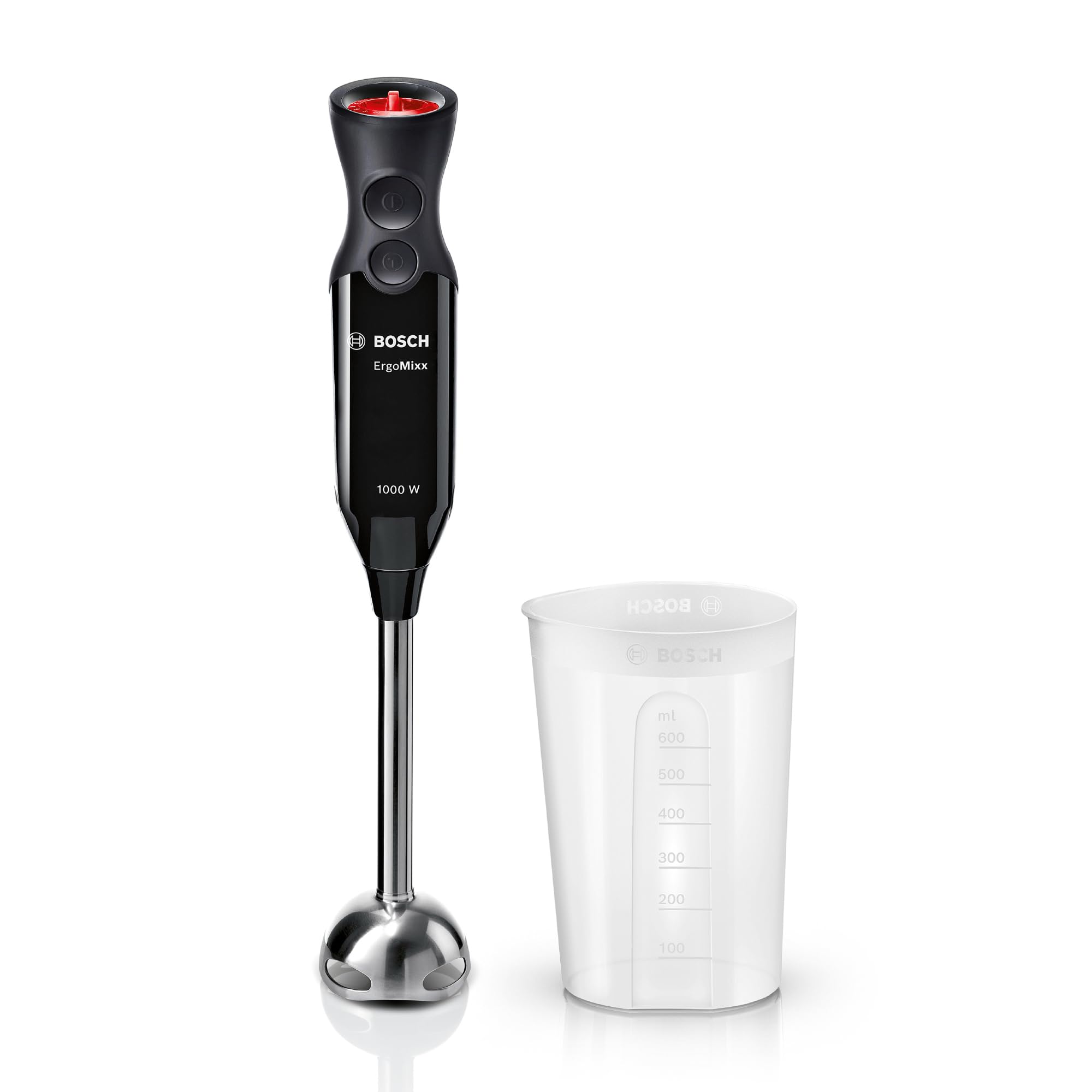 Bosch, blender ręczny, ErgoMixx, silnik 1000 W, 12 prędkości i funkcja turbo, pojemnik, czarny, MS6CB6110
