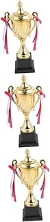 BESPORTBLE 3pcs Gold Trophy Cups Trophy Award Cup Prizes Trophy Award Trophy Awards and Trophies Great Trophy Soccer Medals Football Trophy Kids playset Toy The Medal Big Trophy Child Classic