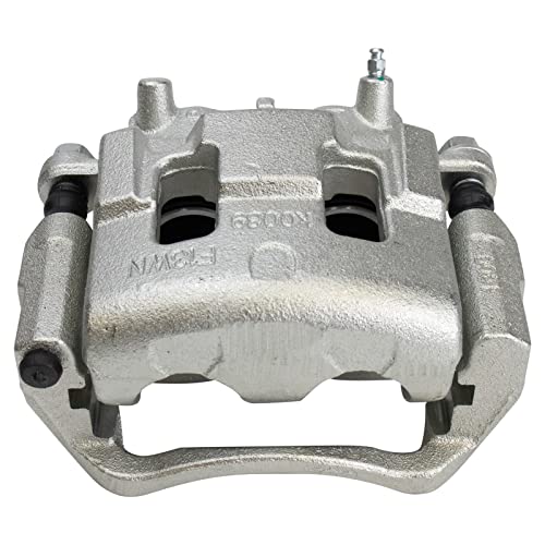 Image of TRQ Front Brake Caliper Set Zinc Coated Brackets Hardware Compatible with 2007-2009 Ford Edge 2007-2008 Lincoln MKX 2007-2012 Mazda CX-7